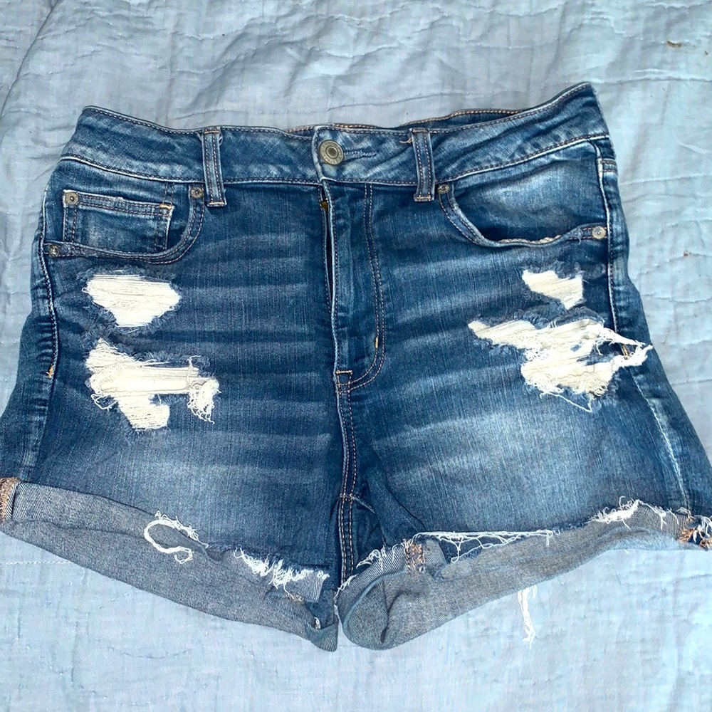 Ripped Denim Shorts